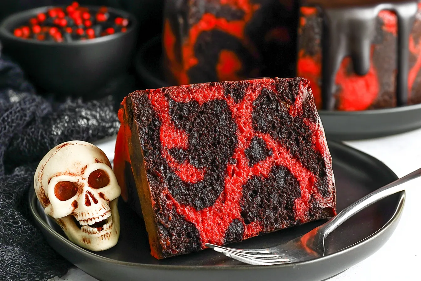 Spooky Halloween Marble Cake 