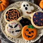 Spooky Halloween Sugar Cookies Decorated with Fun Designs
