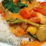 Delicious Thai Red Chicken Curry in a Bowl