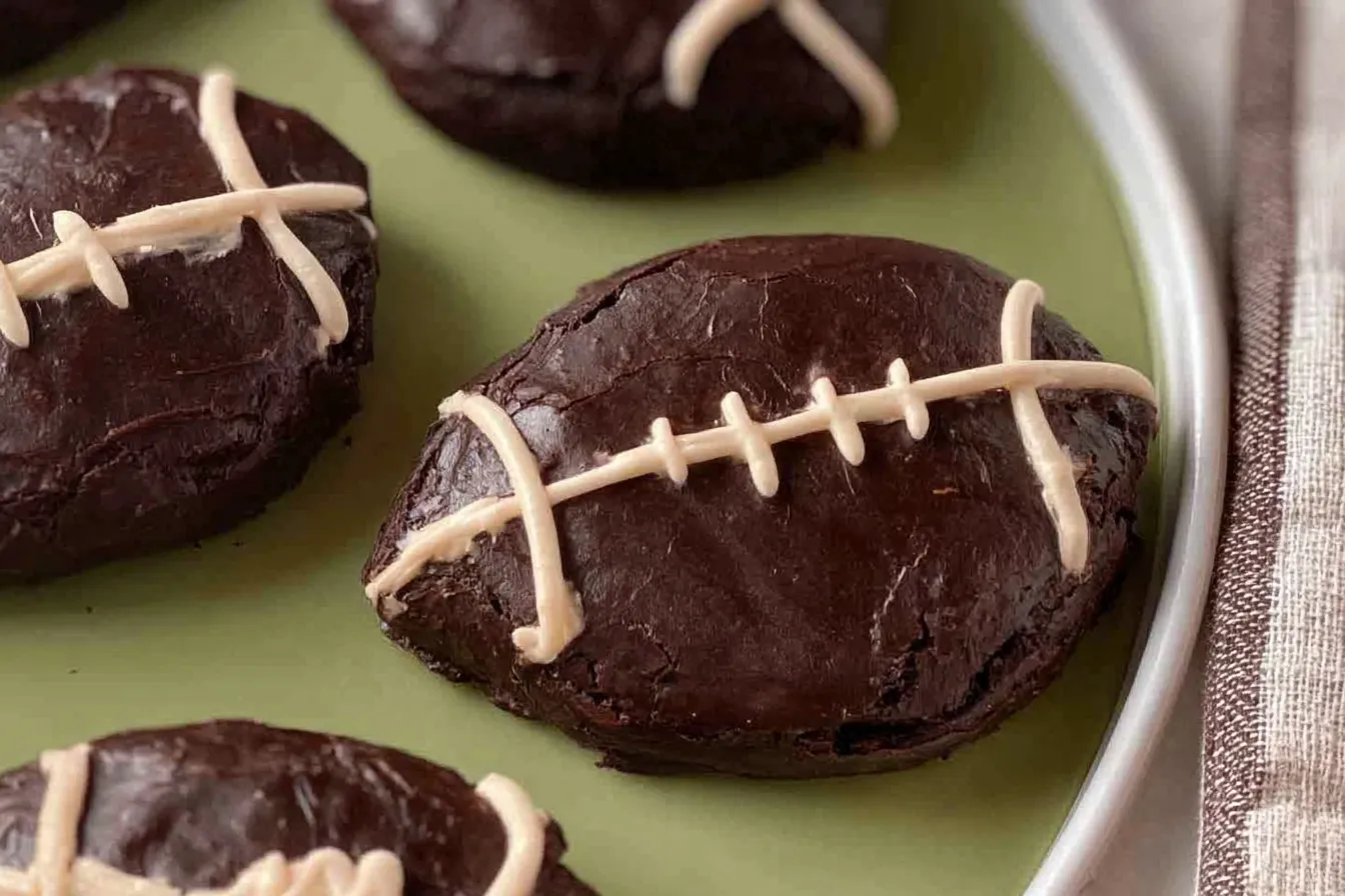 Fudgy Football Brownies for Game Day