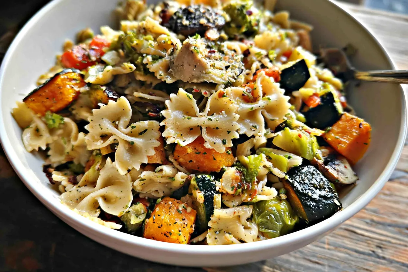 Vegan Fall Pasta Salad with Seasonal Vegetables