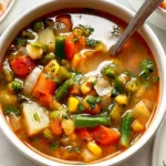 Colorful Vegetable Soup in a Bowl