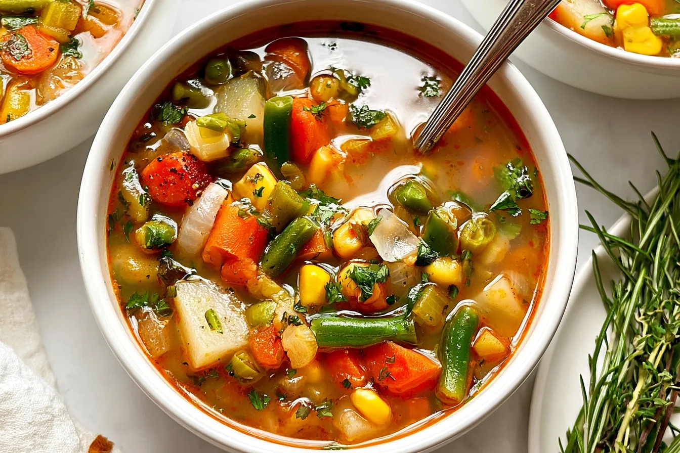 Colorful Vegetable Soup in a Bowl
