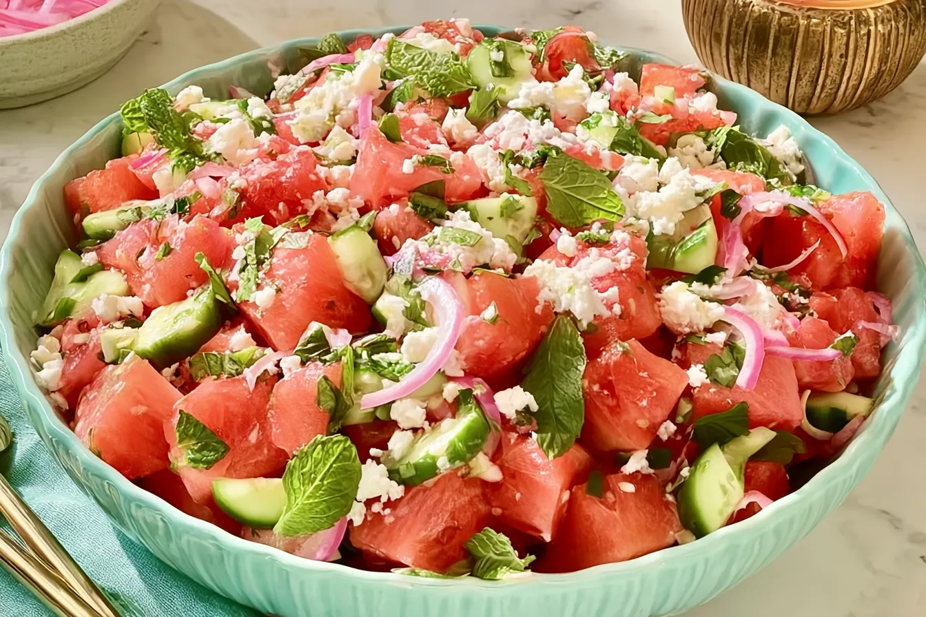 Refreshing Watermelon Cucumber Salad
