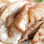 Air Fryer Apple Pie Cheesecake Tacos on Plate with Toppings