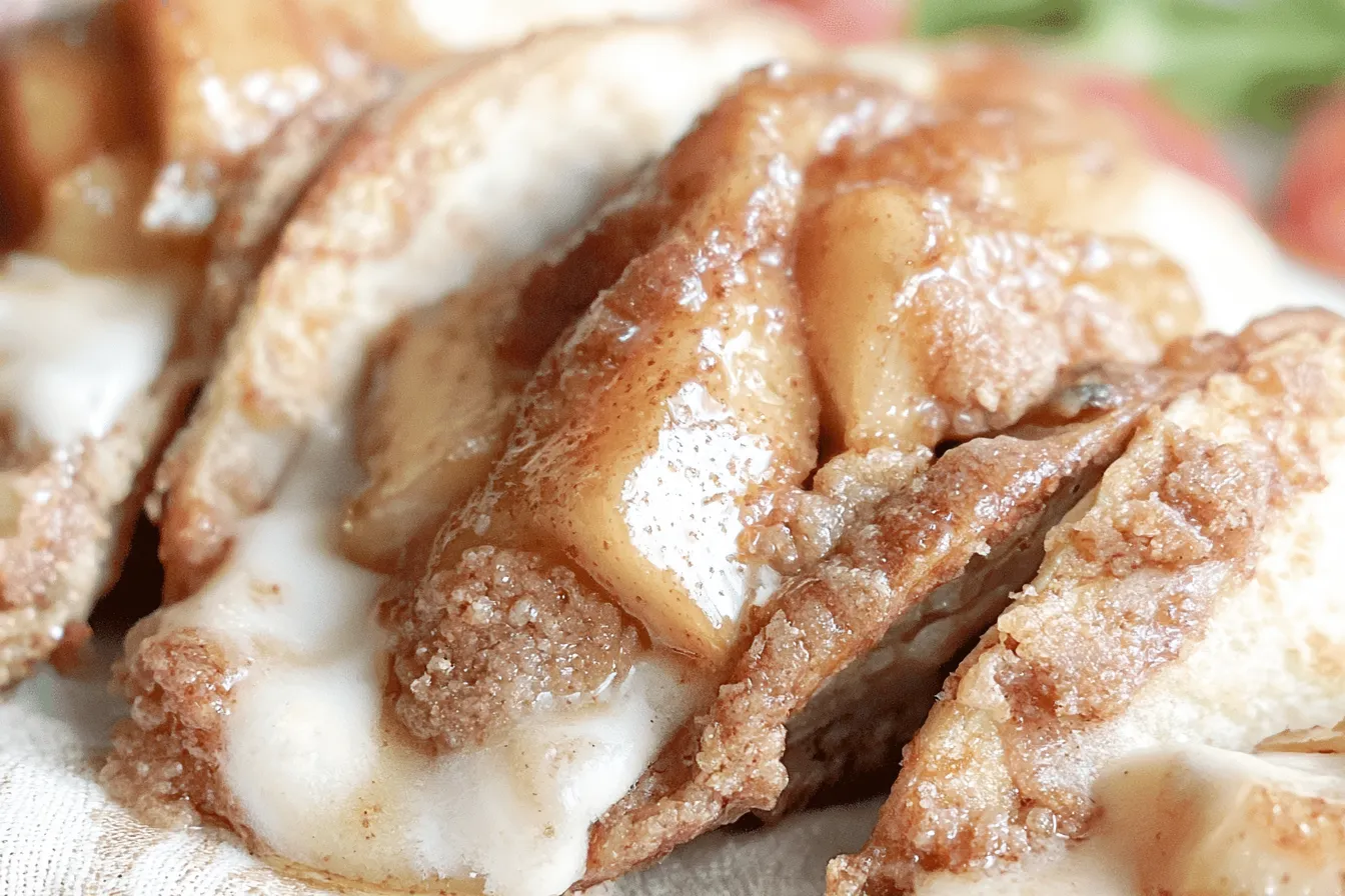 Air Fryer Apple Pie Cheesecake Tacos on Plate with Toppings