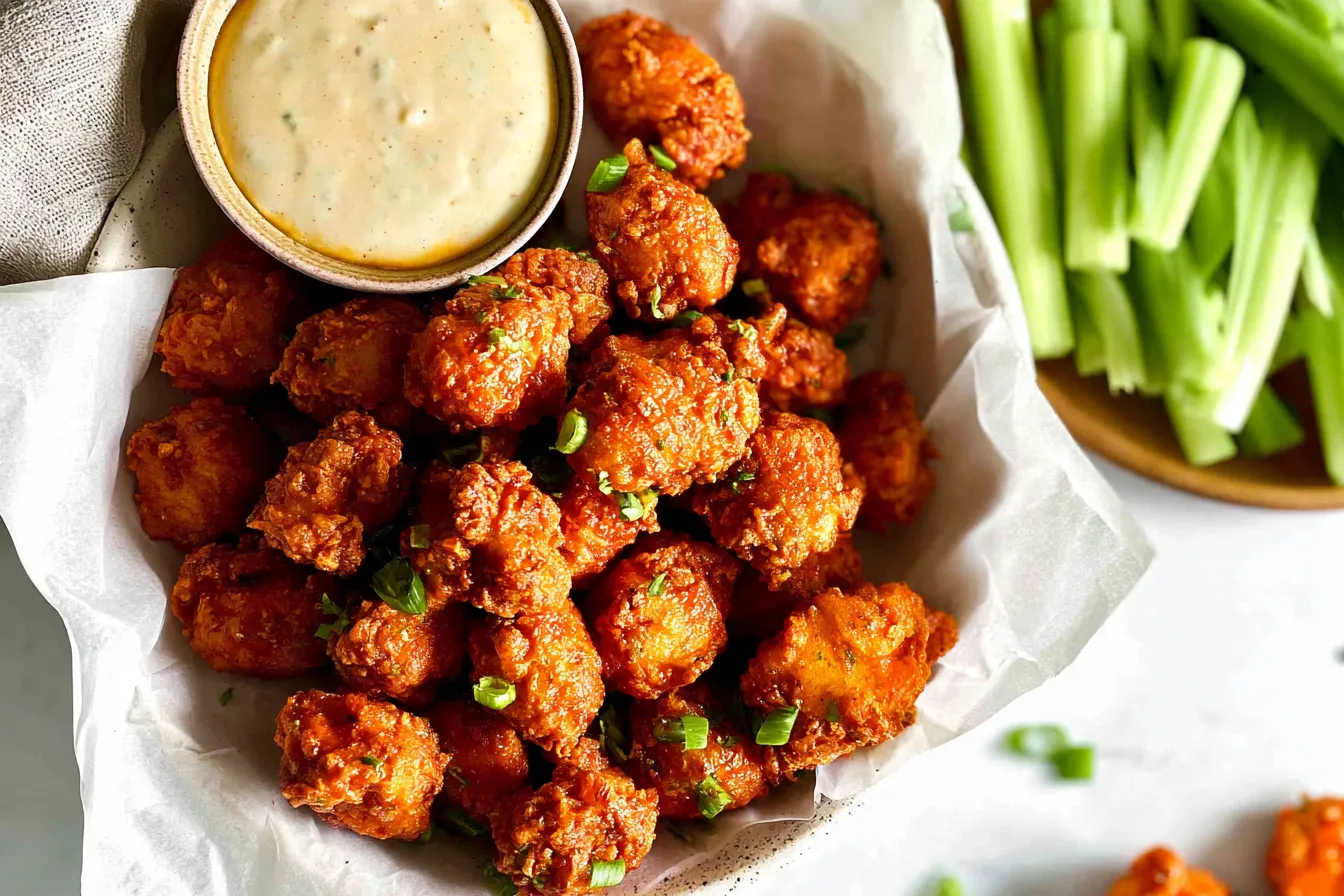 Air Fryer Buffalo Popcorn Chicken 