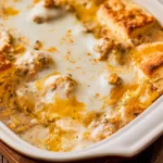 Biscuits and Gravy Breakfast Casserole Freshly Baked