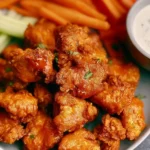 Buffalo Chicken Bites on a Platter Ready to Serve