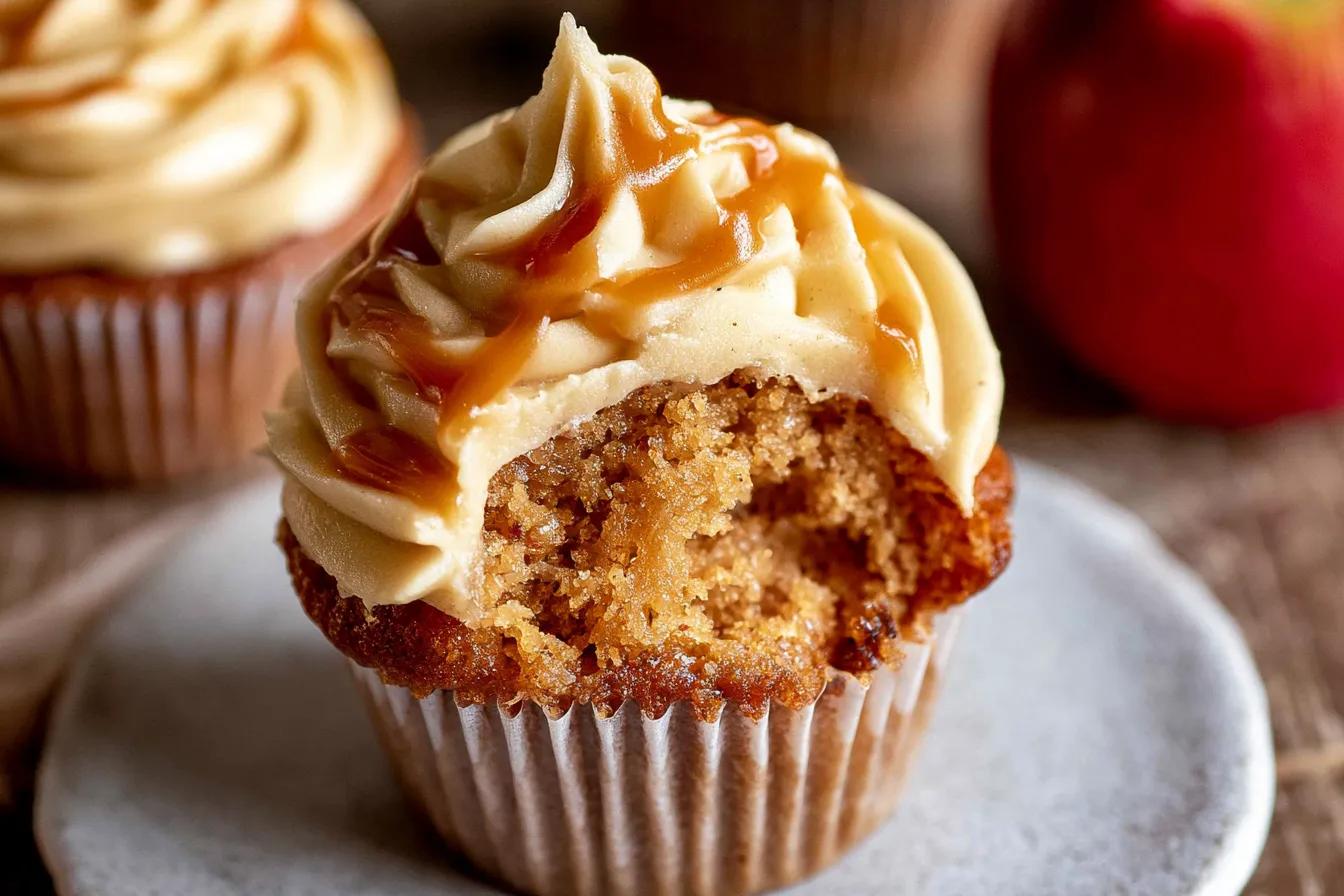 Delicious Caramel Apple Cupcakes Ready to Enjoy