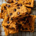 Chocolate Chip Pumpkin Bars Freshly Baked