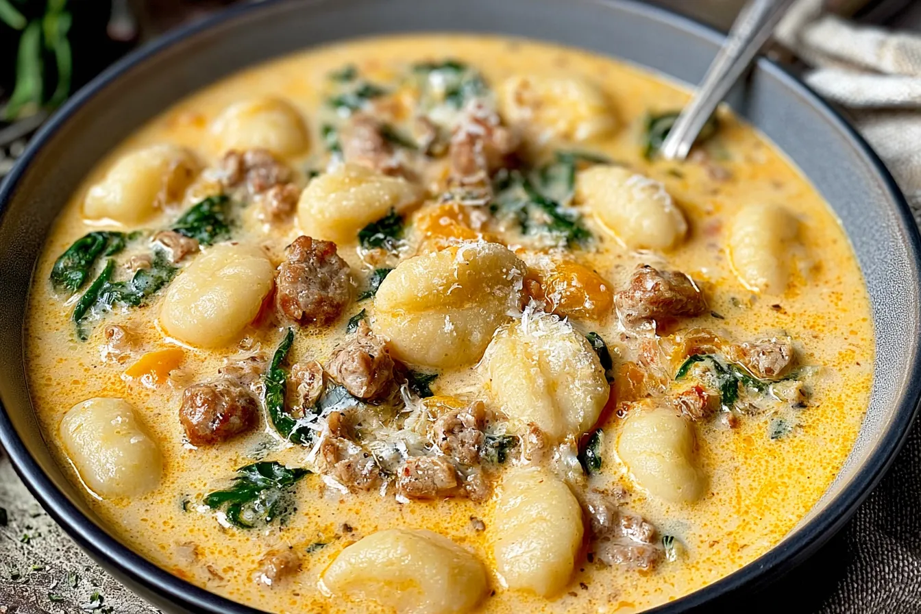 Creamy Italian Sausage Gnocchi Soup 