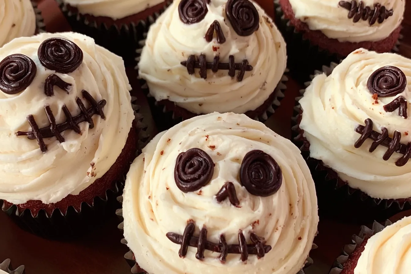 Creepy Halloween Skull Cupcakes 