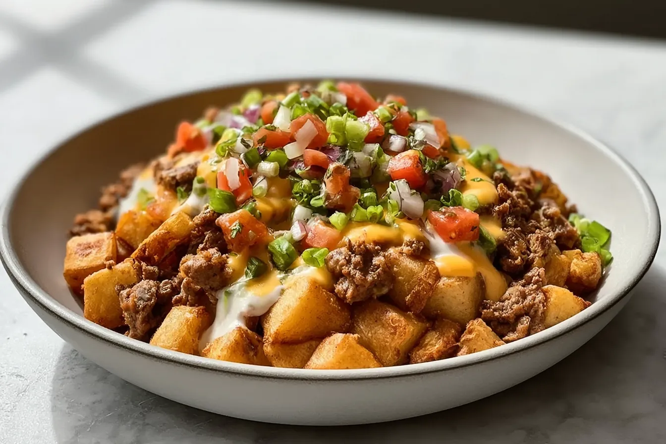 Crispy Loaded Potato Taco Bowl Recipe 