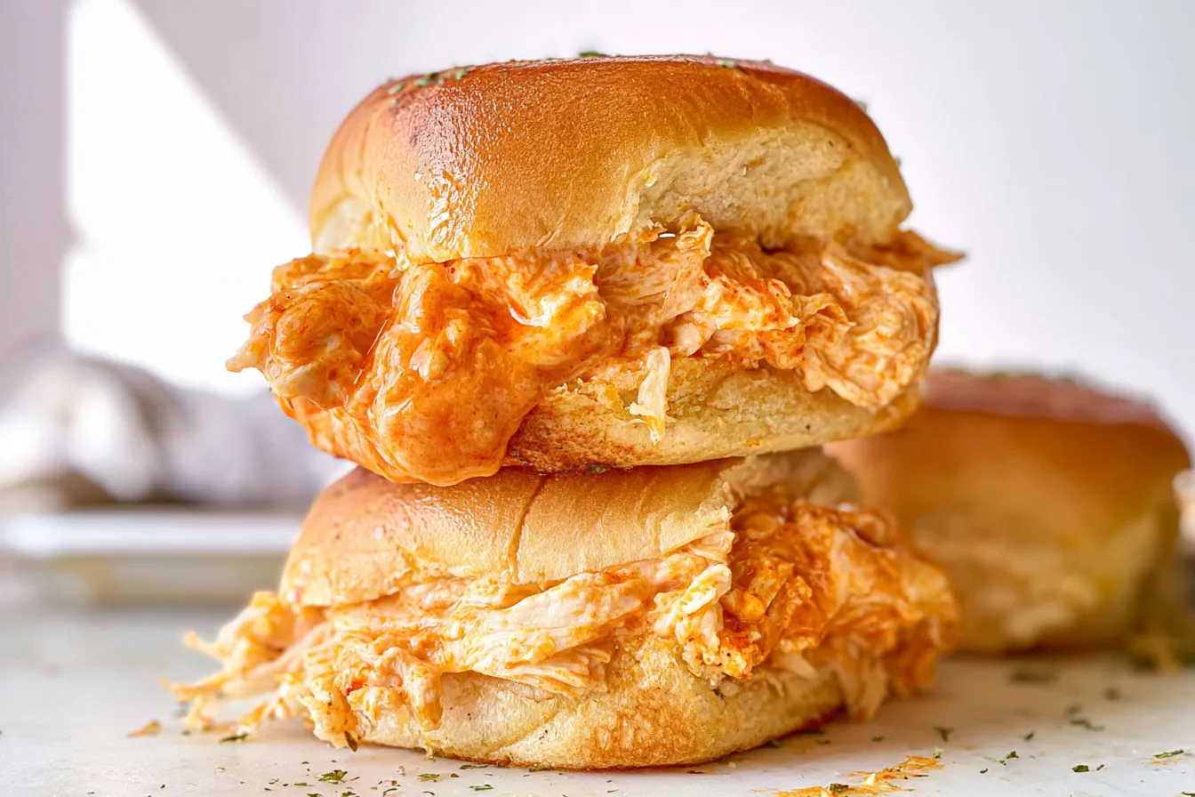 Easy Buffalo Chicken Sliders Ready to Serve