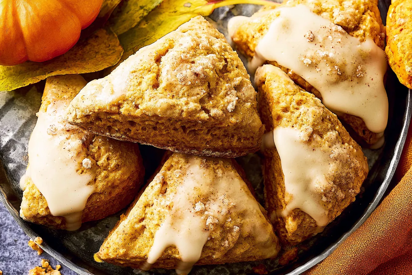 Easy Pumpkin Scones on a Plate