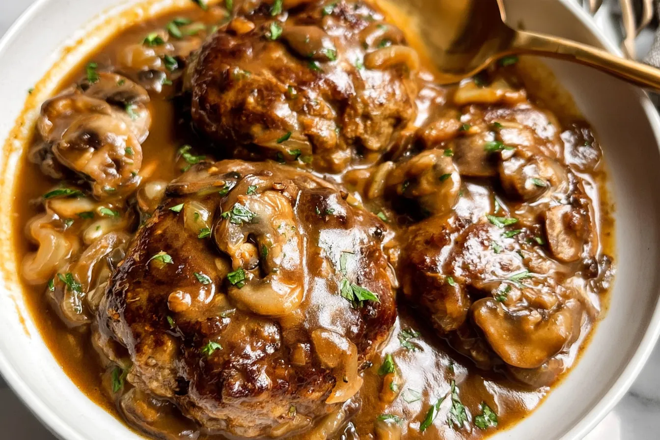 Delicious Easy Salisbury Steak on Plate