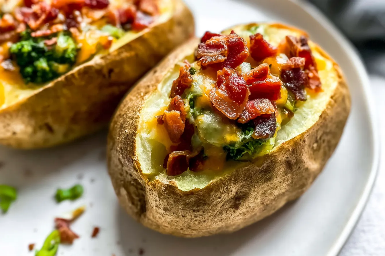 Epic Loaded Air Fryer Baked Potatoes Ready to Serve