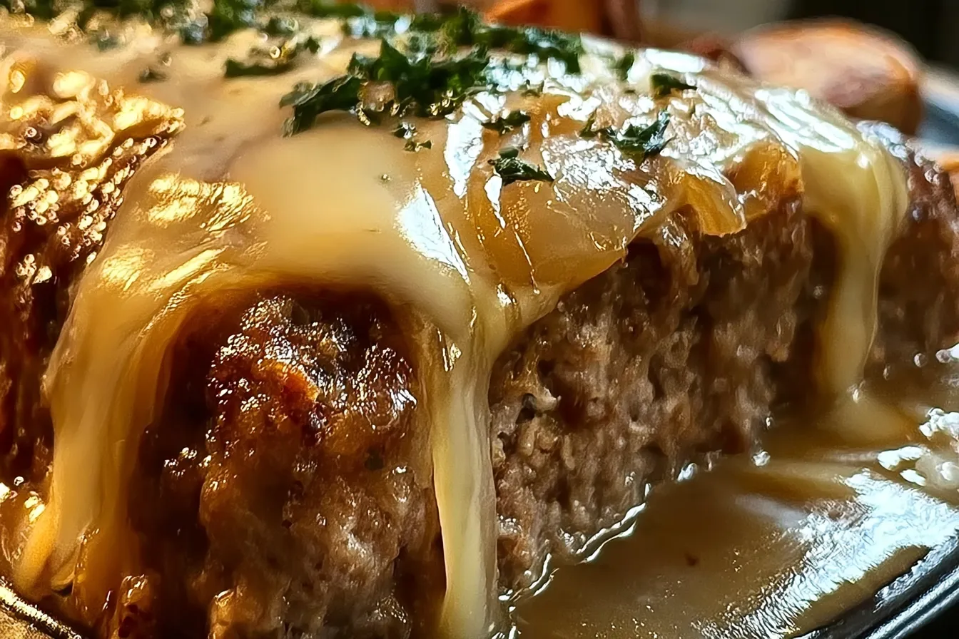 Delicious French Onion Meatloaf Freshly Baked
