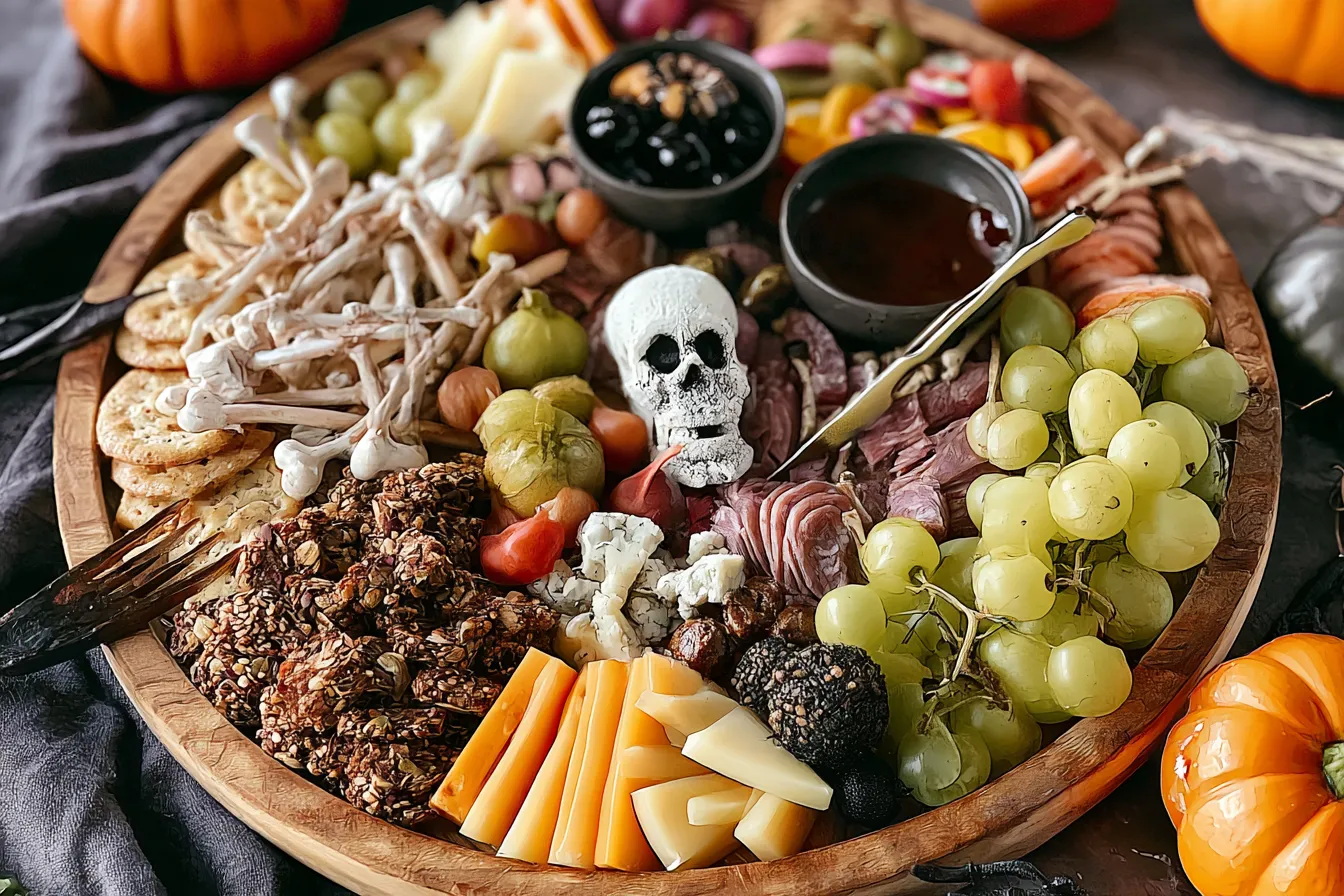 Halloween Charcuterie Board with Spooky Treats