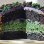 Halloween Monster Mash Cake Topped with Ghoulish Decor