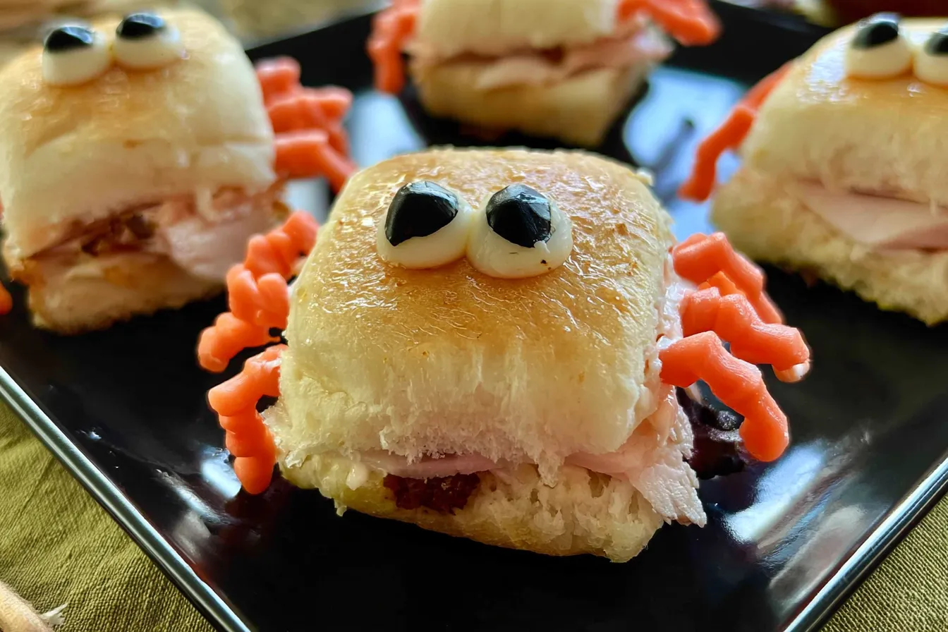 Halloween Turkey and Cream Cheese Spider Sandwiches Overview