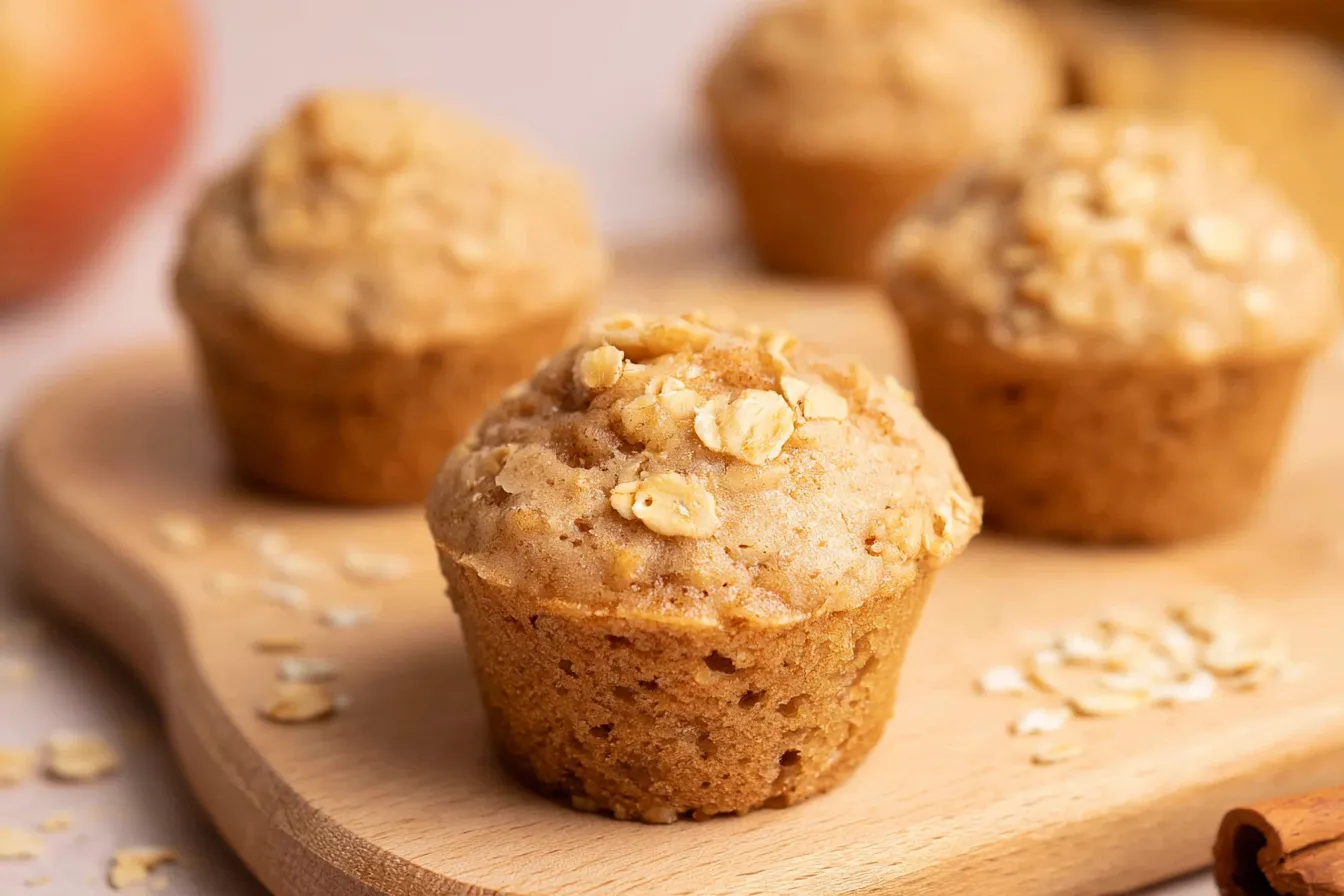 Healthy Cinnamon Apple Muffins With Rolled Oats Freshly Baked