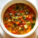 Colorful Healthy Mixed Vegetable Soup Ready to Enjoy