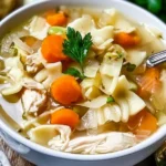 Homemade Crockpot Chicken Noodle Soup Ready to Serve