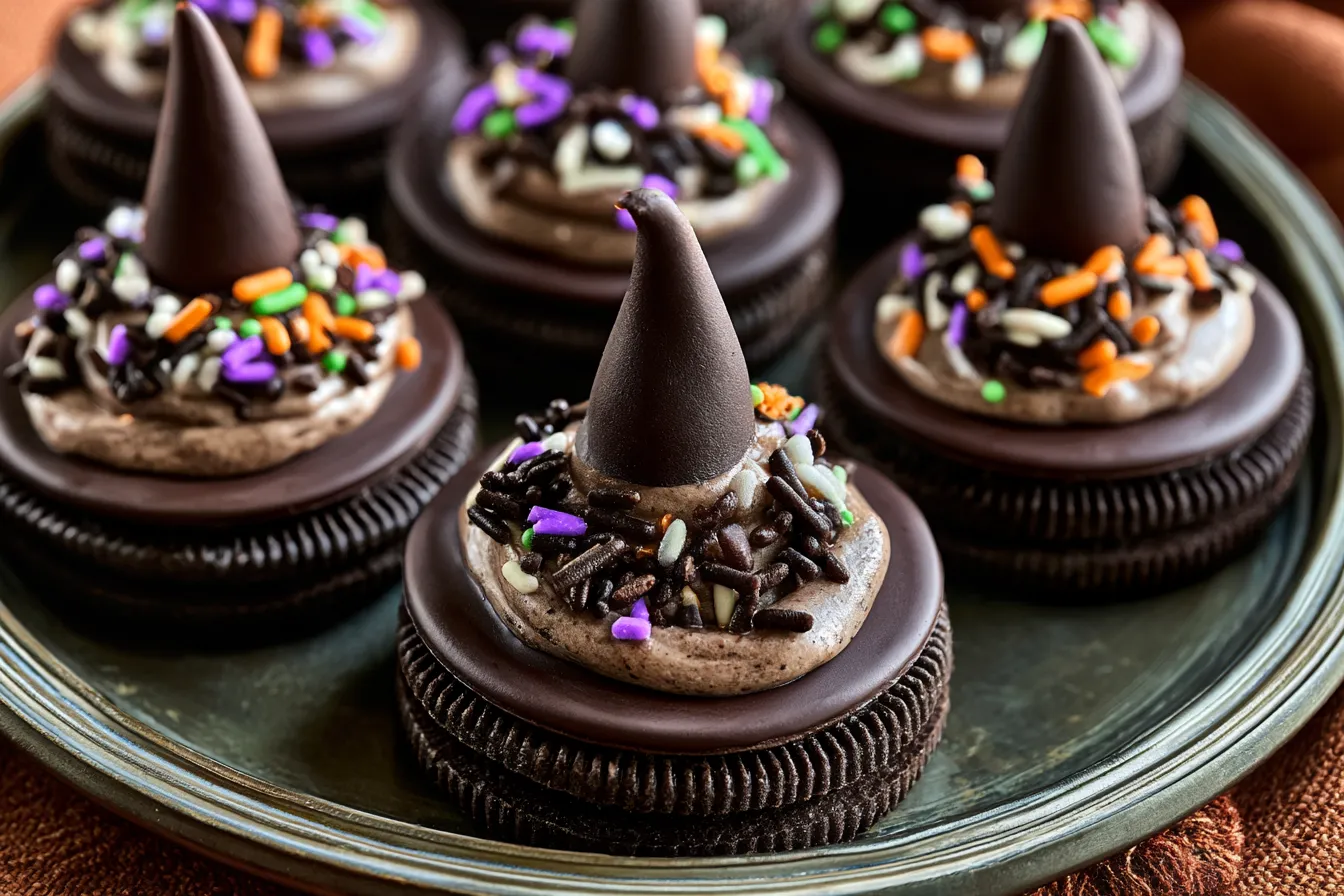 Delicious Oreo Witch Hat Cookies for Halloween