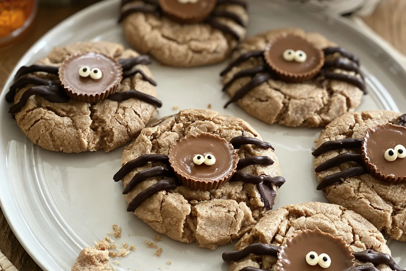 Peanut Butter Cup Spider Cookies - Spooky Halloween Treats