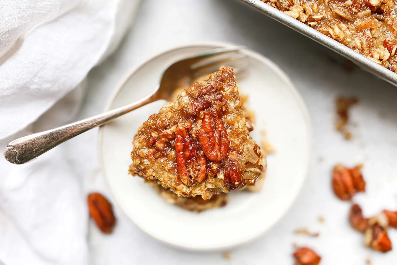 Pecan Pie Baked Oatmeal in a Cozy Breakfast Setting