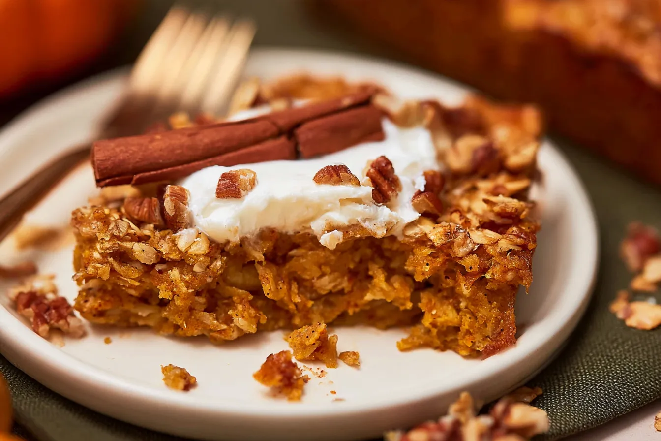 Pumpkin Baked Oatmeal Freshly Served
