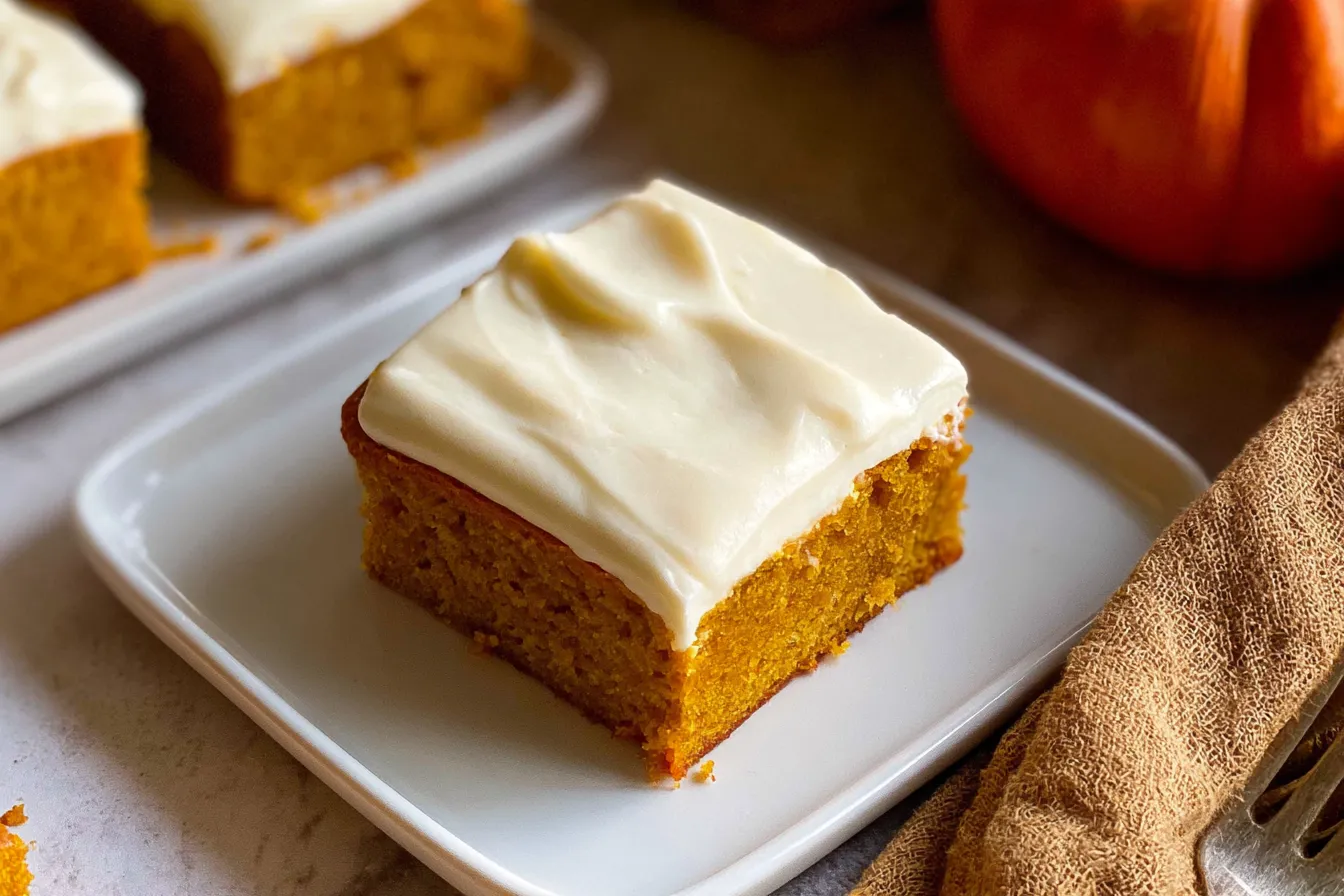 Pumpkin Bars with Cream Cheese Frosting 