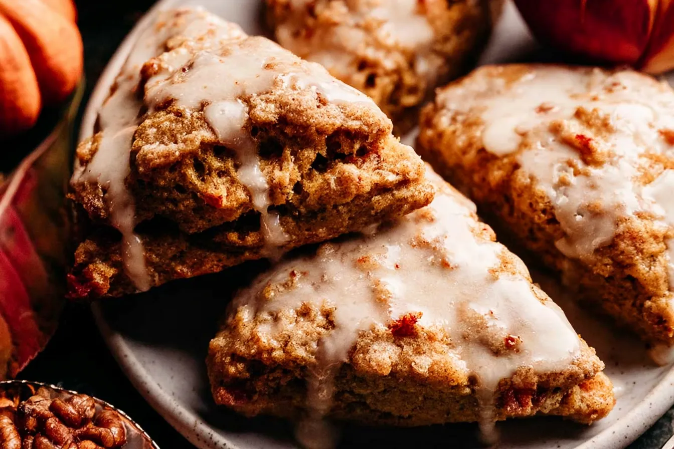 Pumpkin Scones with Maple Glaze | Tasty Fall Treats
