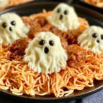 Spaghetti And Ghost Meatballs: A Spooktacular Delight! 15 Spaghetti And Ghost Meatballs on a Spooky Platter